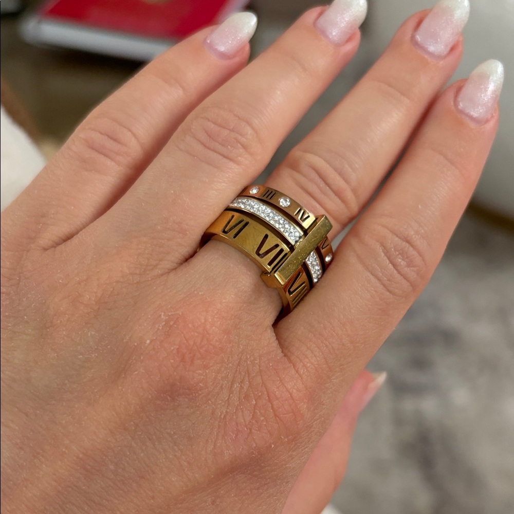 Gold and Silver Roman Numeral Ring